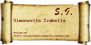 Simonovits Izabella névjegykártya